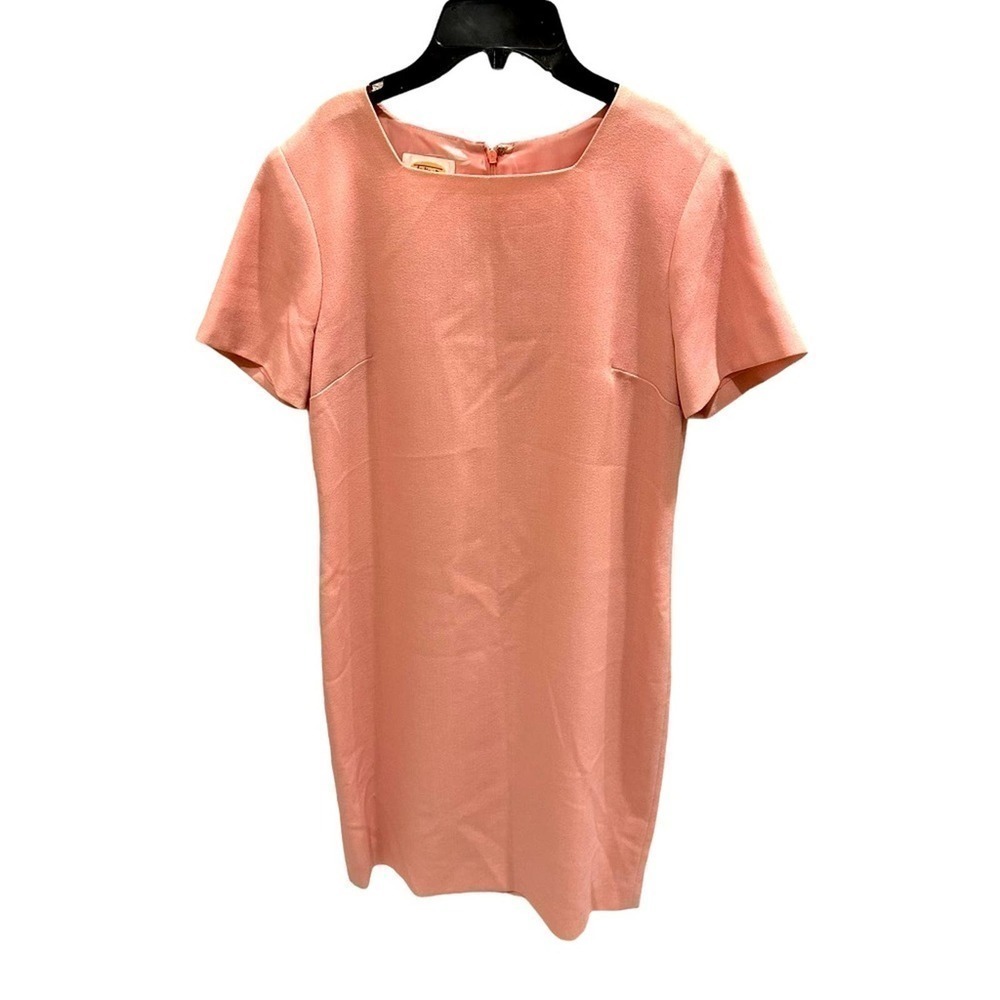 Talbots Women’s 100% Wool Dress Coral Pink Professional Knee Length